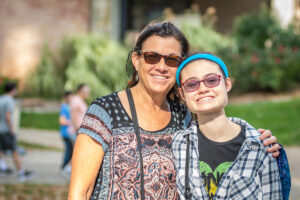 families pose for a portrait