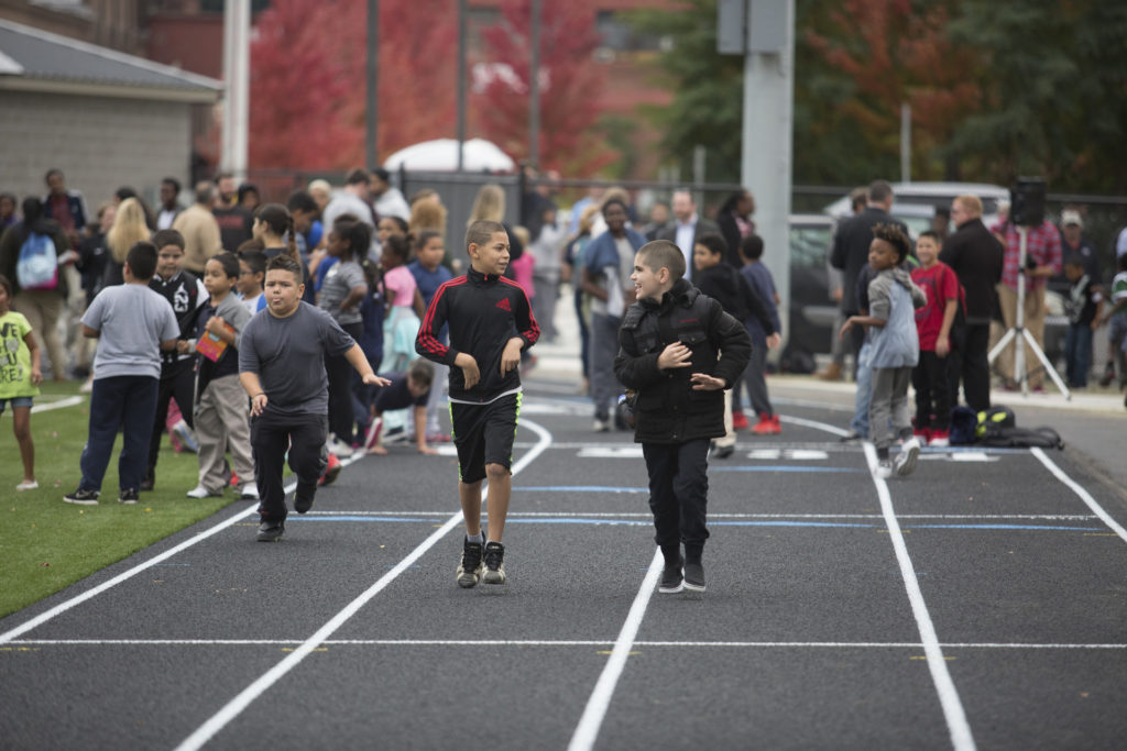 youth walking the tracks